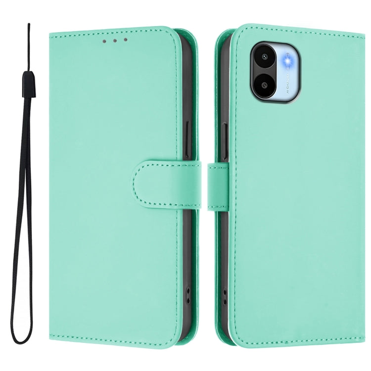 For Redmi A1 4G Global / A2 4G Skin Feel Solid Color Leather Phone Case with Lanyard