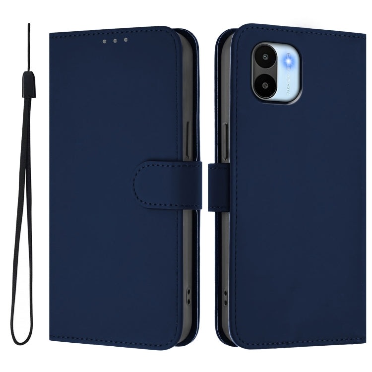 For Redmi A1 4G Global / A2 4G Skin Feel Solid Color Leather Phone Case with Lanyard