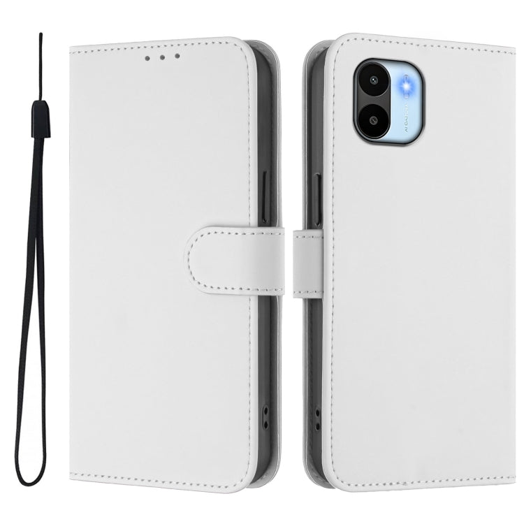 For Redmi A1 4G Global / A2 4G Skin Feel Solid Color Leather Phone Case with Lanyard
