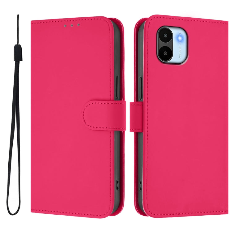 For Redmi A1 4G Global / A2 4G Skin Feel Solid Color Leather Phone Case with Lanyard