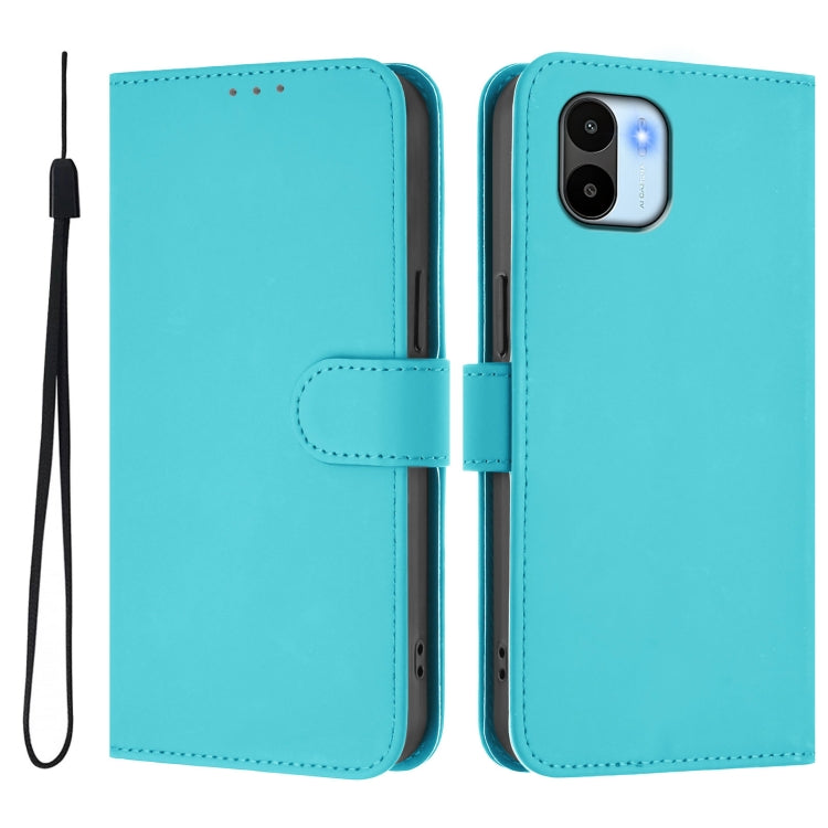 For Redmi A1 4G Global / A2 4G Skin Feel Solid Color Leather Phone Case with Lanyard