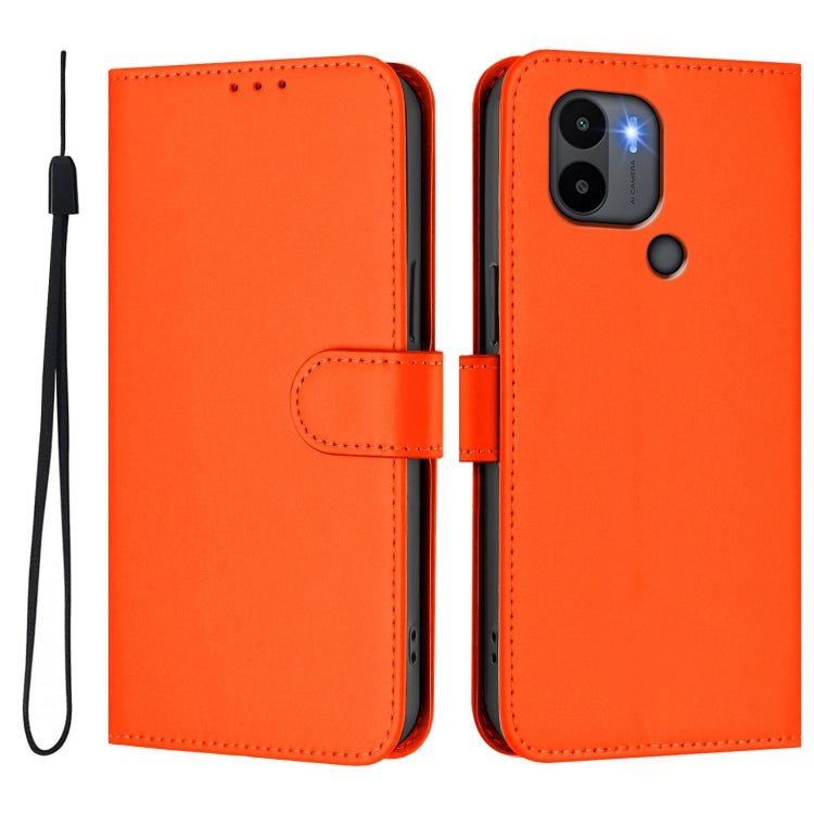 For Redmi A1+ 4G / A2+ Skin Feel Solid Color Leather Phone Case with Lanyard