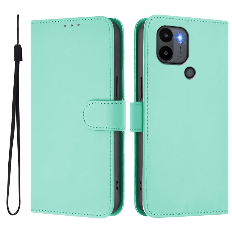 For Redmi A1+ 4G / A2+ Skin Feel Solid Color Leather Phone Case with Lanyard