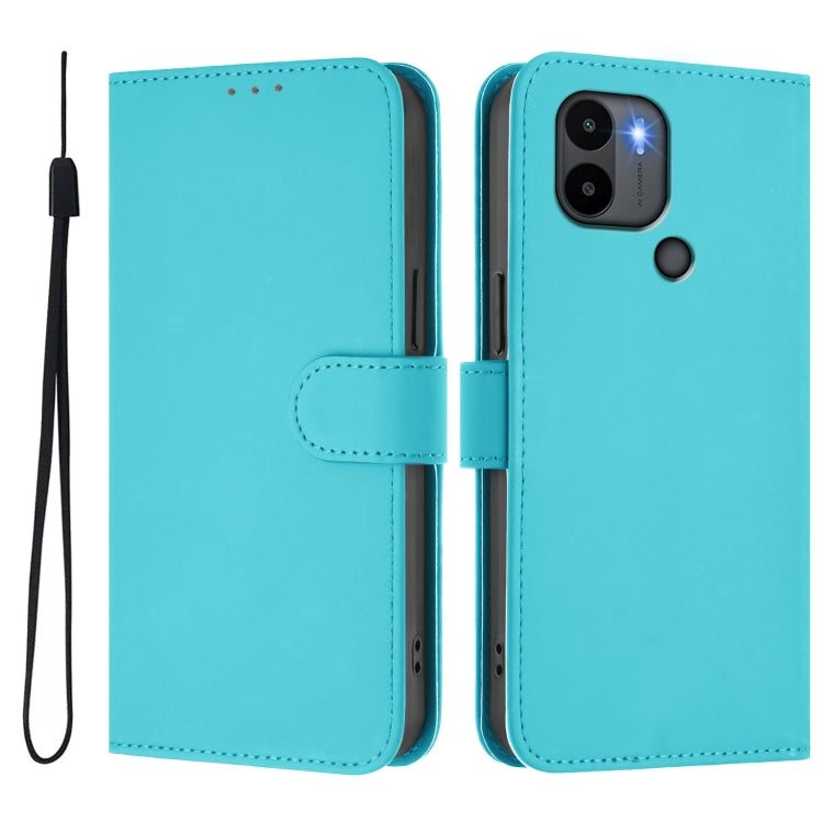 For Redmi A1+ 4G / A2+ Skin Feel Solid Color Leather Phone Case with Lanyard