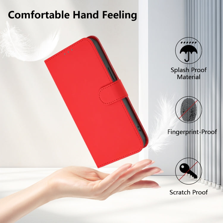 For Redmi K40 / K40 Pro Skin Feel Solid Color Leather Phone Case with Lanyard