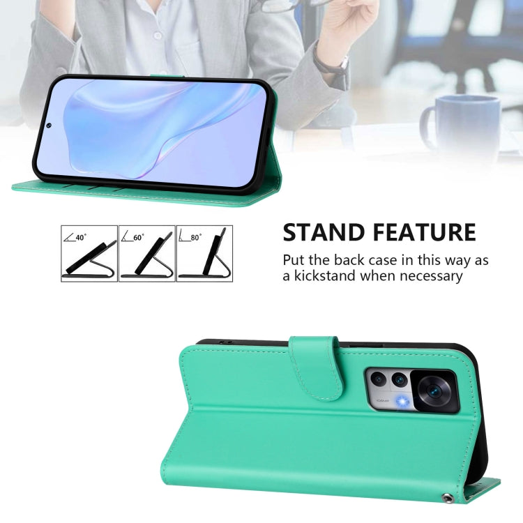 For Redmi K50 Ultra Skin Feel Solid Color Leather Phone Case with Lanyard