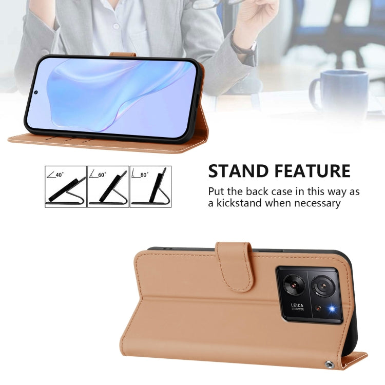 For Redmi K60 Ultra Skin Feel Solid Color Leather Phone Case with Lanyard