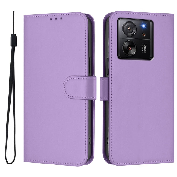 For Redmi K60 Ultra Skin Feel Solid Color Leather Phone Case with Lanyard
