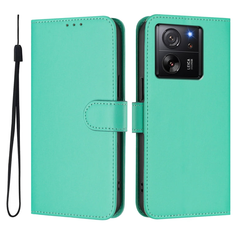 For Redmi K60 Ultra Skin Feel Solid Color Leather Phone Case with Lanyard