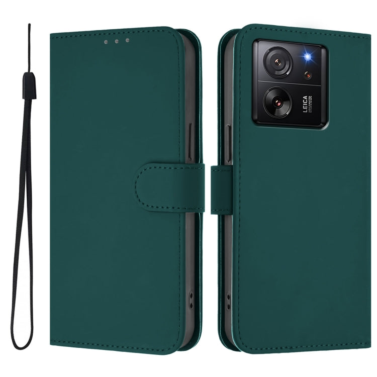 For Redmi K60 Ultra Skin Feel Solid Color Leather Phone Case with Lanyard