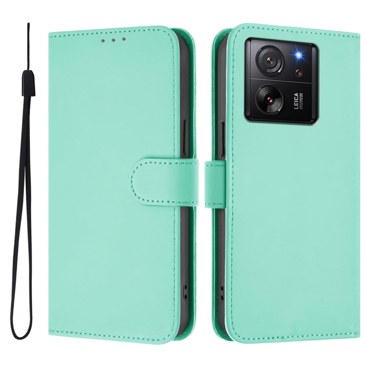 For Redmi K60 Ultra Skin Feel Solid Color Leather Phone Case with Lanyard