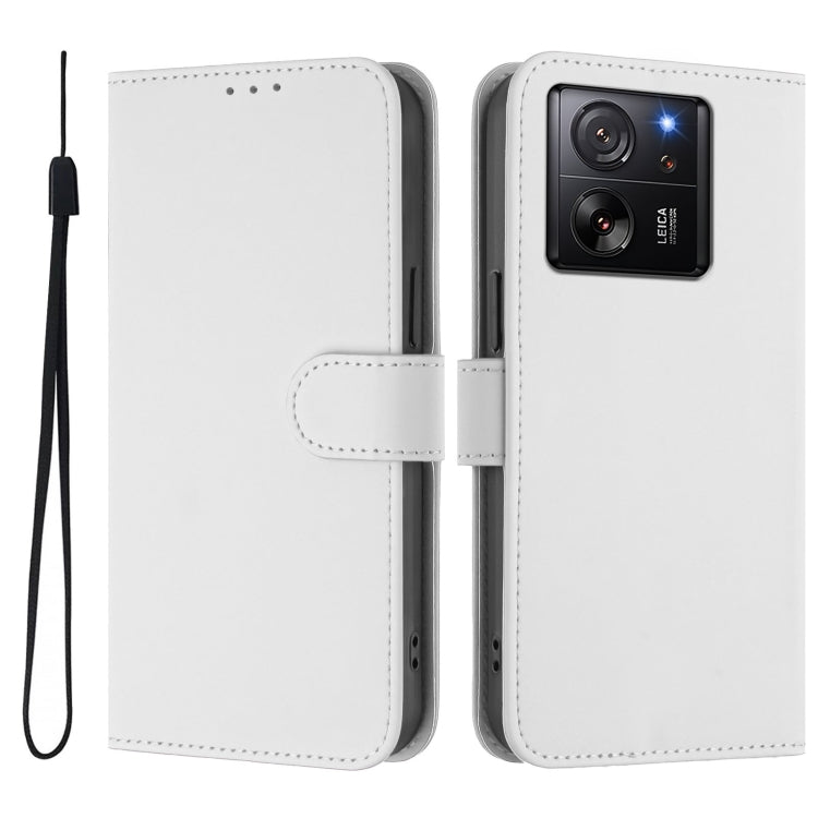 For Redmi K60 Ultra Skin Feel Solid Color Leather Phone Case with Lanyard