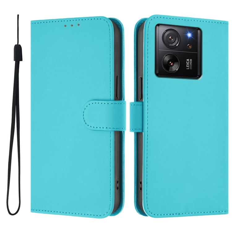 For Redmi K60 Ultra Skin Feel Solid Color Leather Phone Case with Lanyard