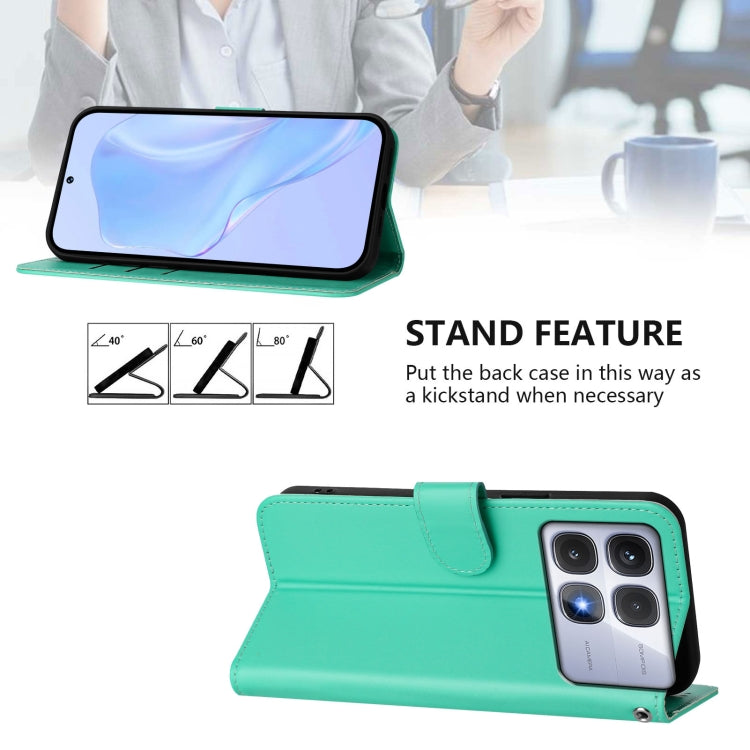 For Redmi K70 Ultra Global Skin Feel Solid Color Leather Phone Case with Lanyard