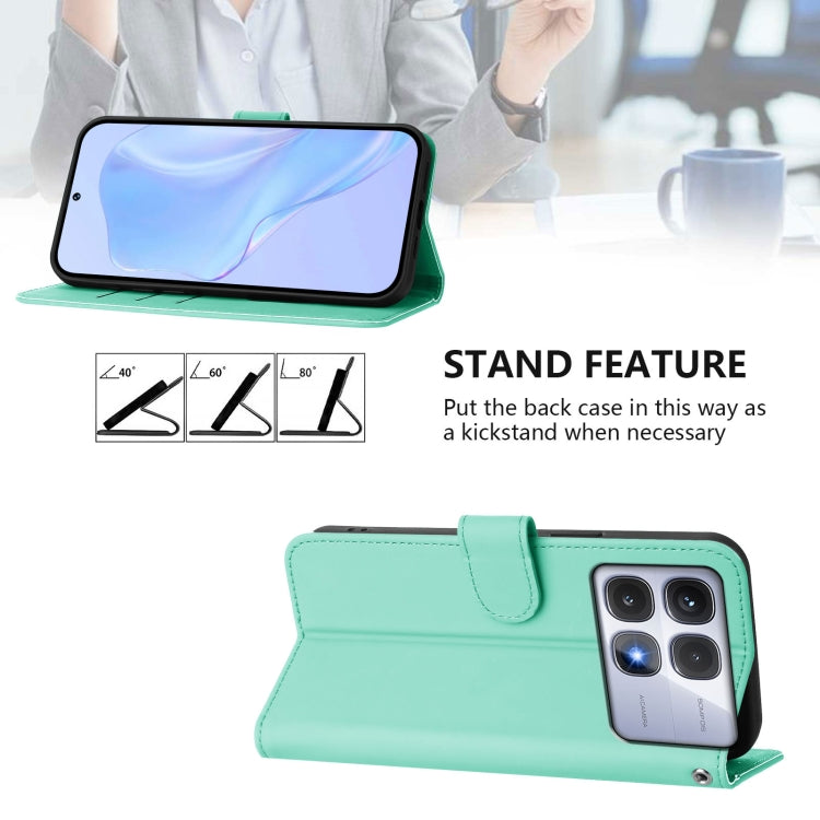 For Redmi K70 Ultra Global Skin Feel Solid Color Leather Phone Case with Lanyard