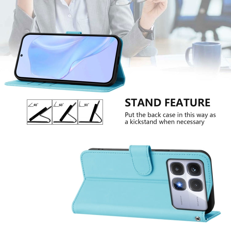 For Redmi K70 Ultra Global Skin Feel Solid Color Leather Phone Case with Lanyard