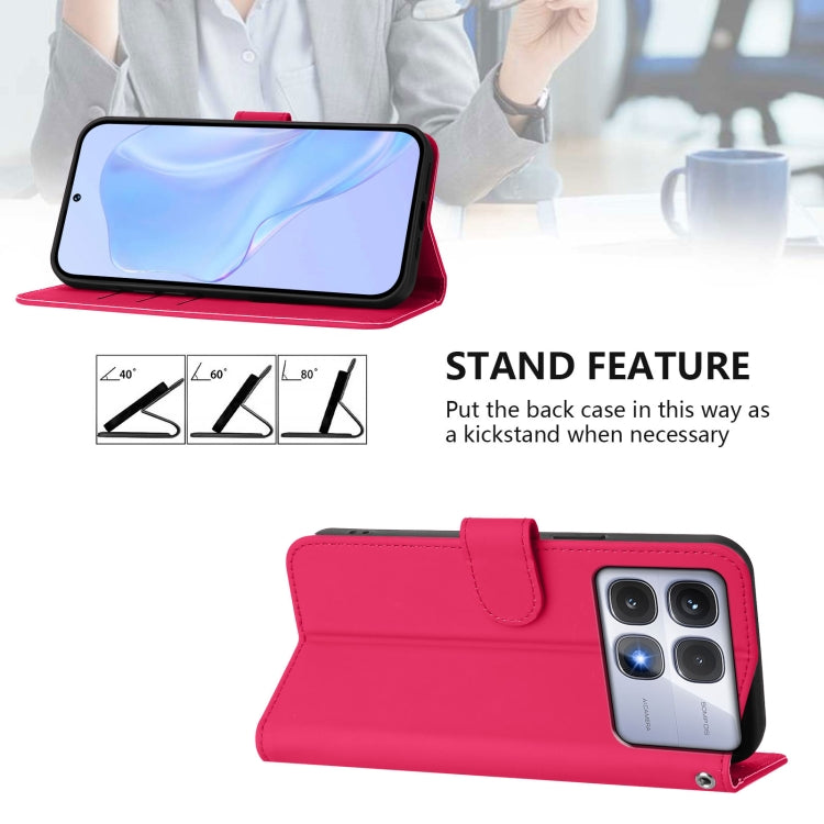 For Redmi K70 Ultra Global Skin Feel Solid Color Leather Phone Case with Lanyard