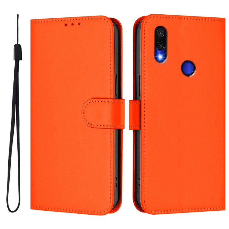 For Redmi Note 7 / 7 Pro / 7S Skin Feel Solid Color Leather Phone Case with Lanyard
