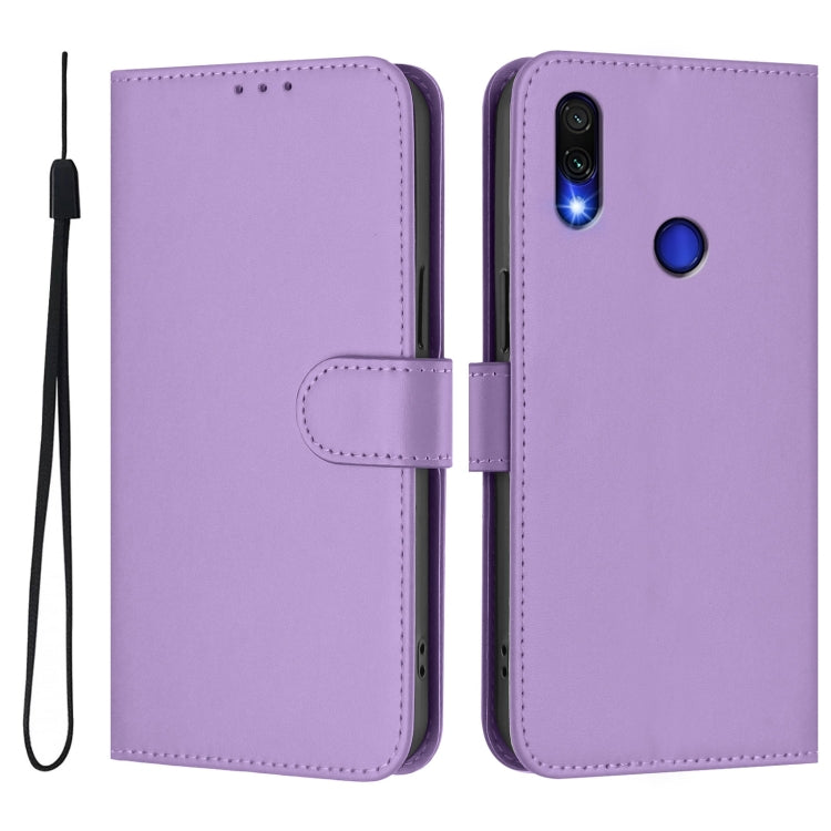 For Redmi Note 7 / 7 Pro / 7S Skin Feel Solid Color Leather Phone Case with Lanyard