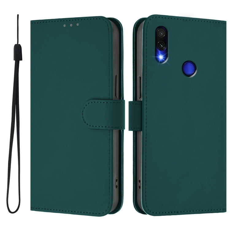 For Redmi Note 7 / 7 Pro / 7S Skin Feel Solid Color Leather Phone Case with Lanyard
