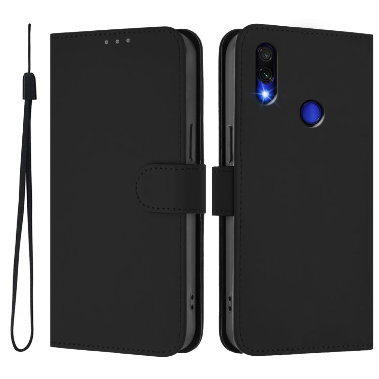 For Redmi Note 7 / 7 Pro / 7S Skin Feel Solid Color Leather Phone Case with Lanyard