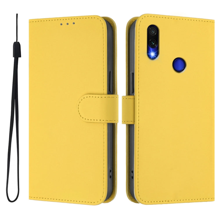 For Redmi Note 7 / 7 Pro / 7S Skin Feel Solid Color Leather Phone Case with Lanyard