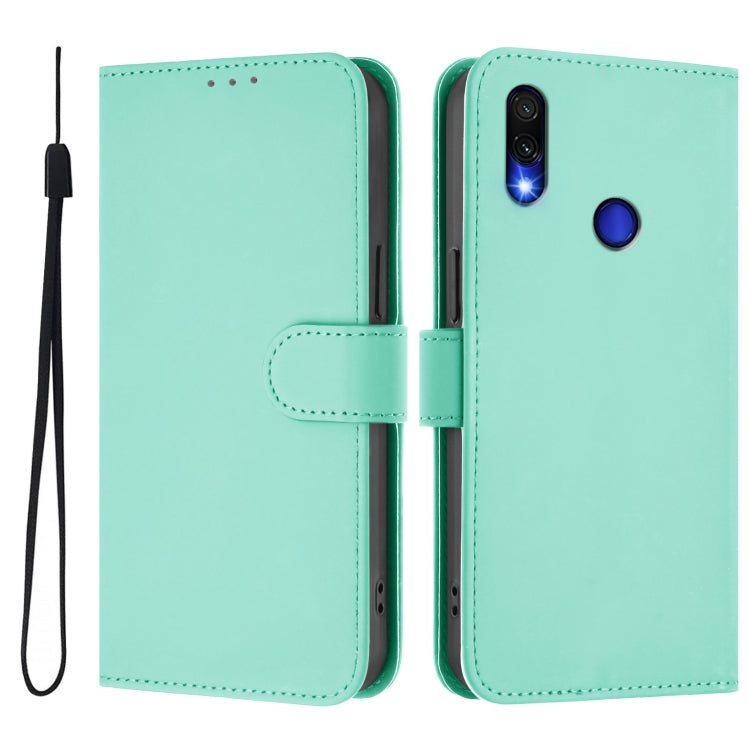 For Redmi Note 7 / 7 Pro / 7S Skin Feel Solid Color Leather Phone Case with Lanyard