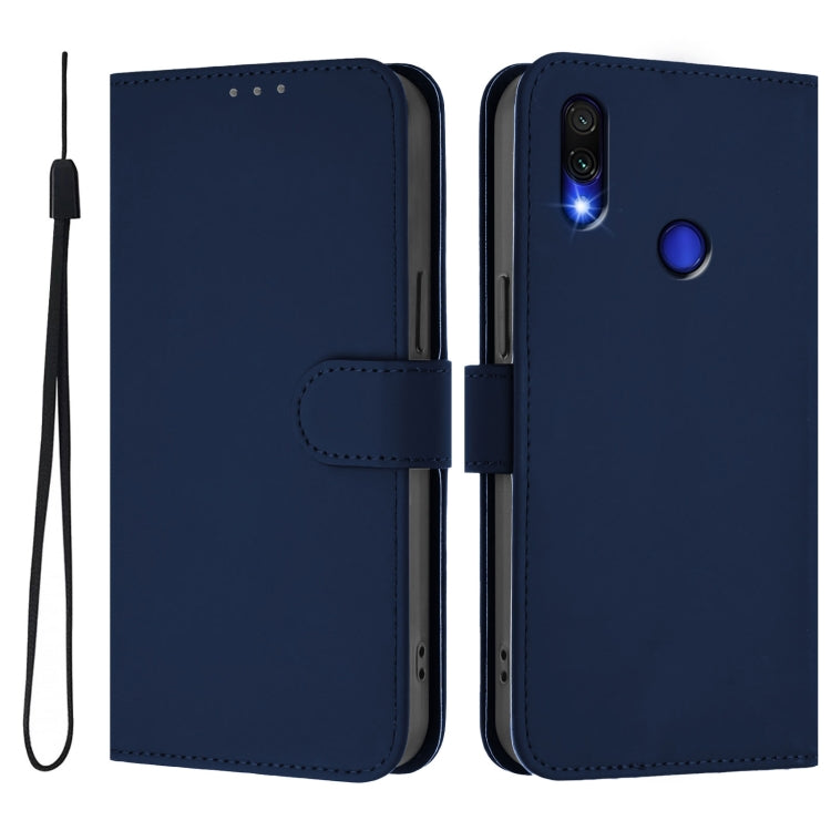 For Redmi Note 7 / 7 Pro / 7S Skin Feel Solid Color Leather Phone Case with Lanyard