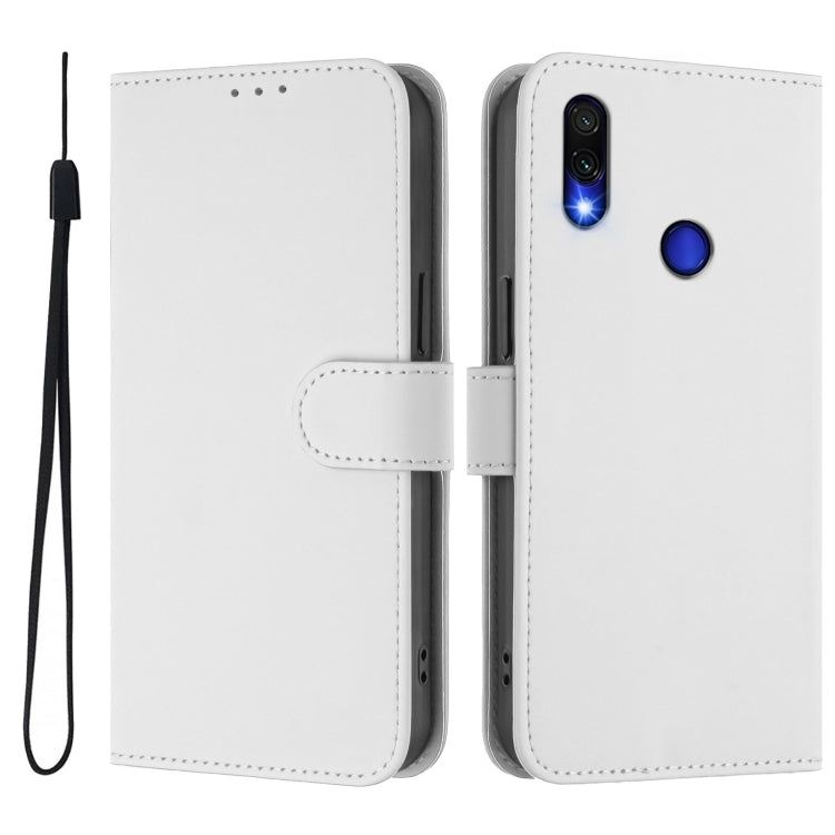 For Redmi Note 7 / 7 Pro / 7S Skin Feel Solid Color Leather Phone Case with Lanyard