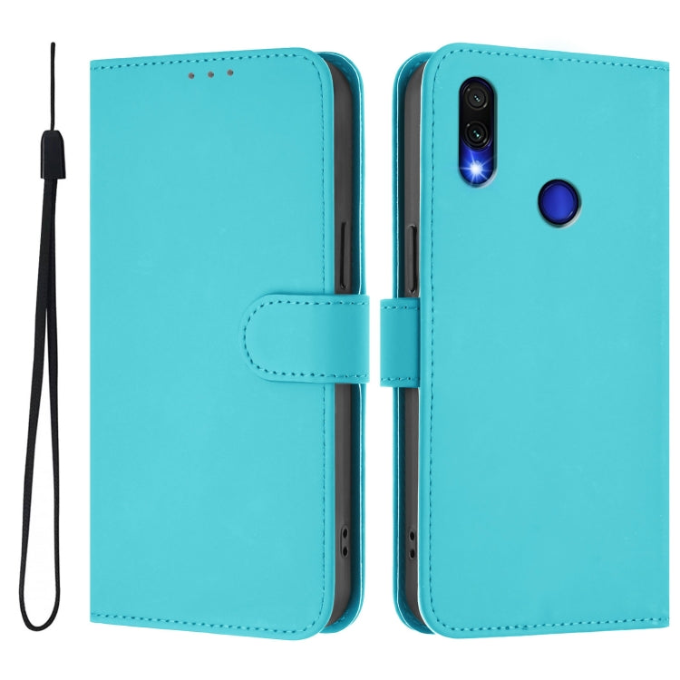 For Redmi Note 7 / 7 Pro / 7S Skin Feel Solid Color Leather Phone Case with Lanyard