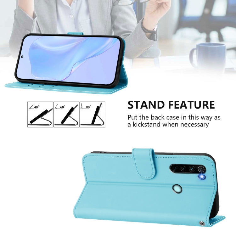 For Redmi Note 8 Skin Feel Solid Color Leather Phone Case with Lanyard
