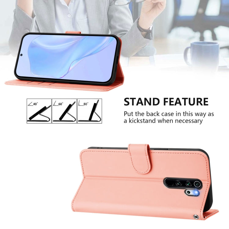 For Redmi Note 8 Pro Skin Feel Solid Color Leather Phone Case with Lanyard