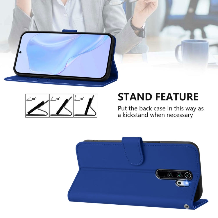 For Redmi Note 8 Pro Skin Feel Solid Color Leather Phone Case with Lanyard