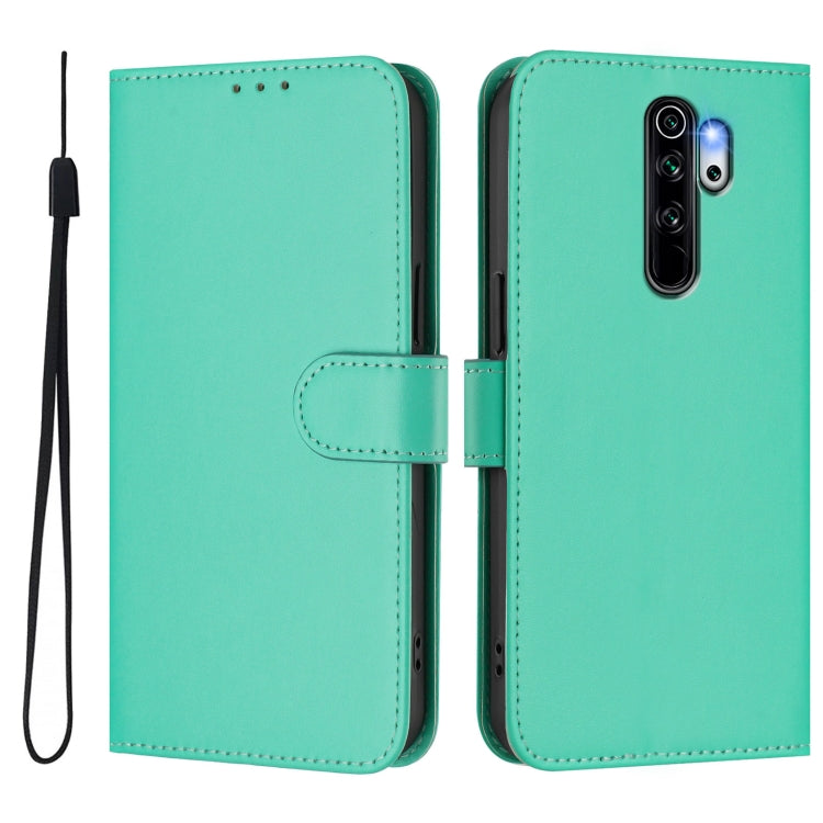For Redmi Note 8 Pro Skin Feel Solid Color Leather Phone Case with Lanyard