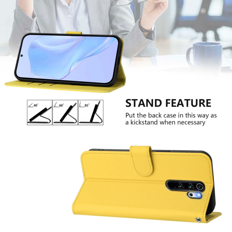 For Redmi Note 8 Pro Skin Feel Solid Color Leather Phone Case with Lanyard