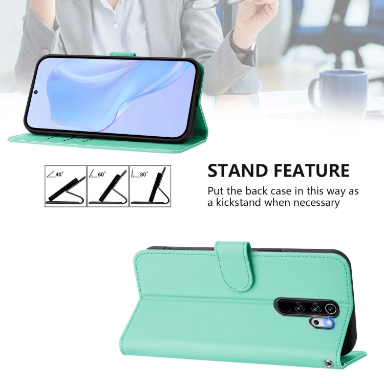 For Redmi Note 8 Pro Skin Feel Solid Color Leather Phone Case with Lanyard