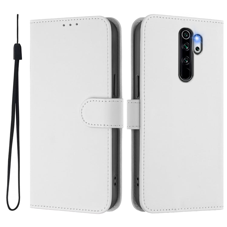 For Redmi Note 8 Pro Skin Feel Solid Color Leather Phone Case with Lanyard