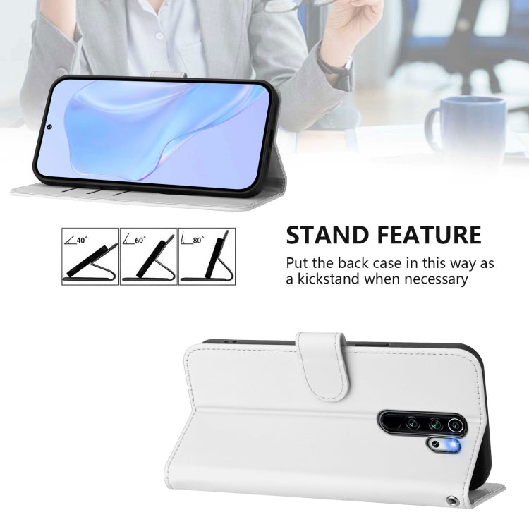 For Redmi Note 8 Pro Skin Feel Solid Color Leather Phone Case with Lanyard