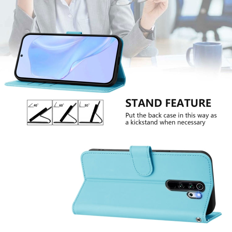 For Redmi Note 8 Pro Skin Feel Solid Color Leather Phone Case with Lanyard