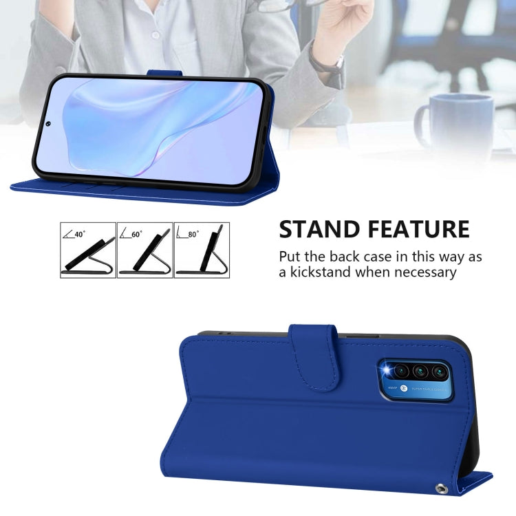 For Redmi 9 Power / 9T Global Skin Feel Solid Color Leather Phone Case with Lanyard