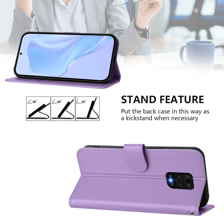 For Redmi Note 9 Pro 4G / 9S 4G Skin Feel Solid Color Leather Phone Case with Lanyard