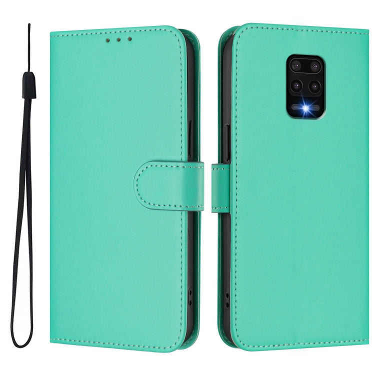 For Redmi Note 9 Pro 4G / 9S 4G Skin Feel Solid Color Leather Phone Case with Lanyard