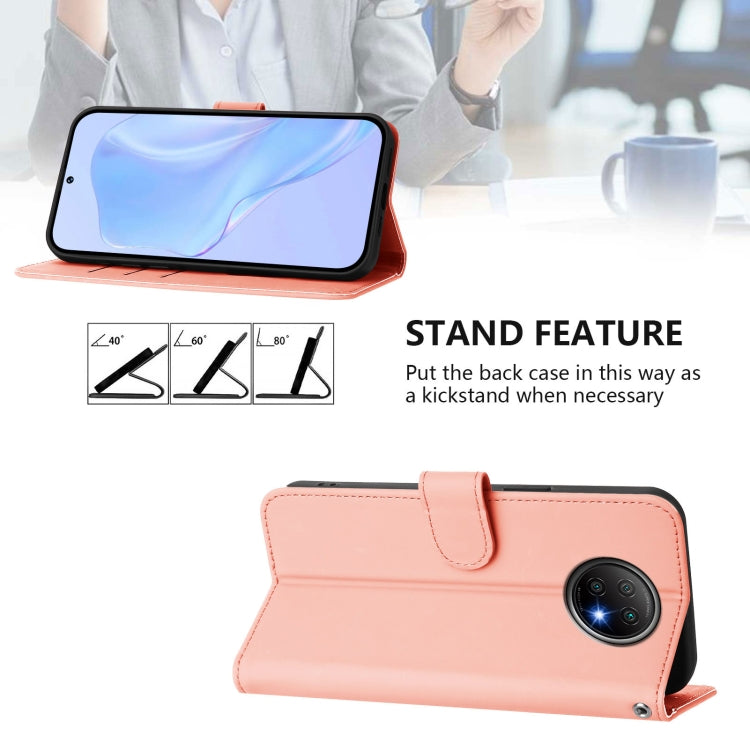 For Redmi Note 9T Global Skin Feel Solid Color Leather Phone Case with Lanyard