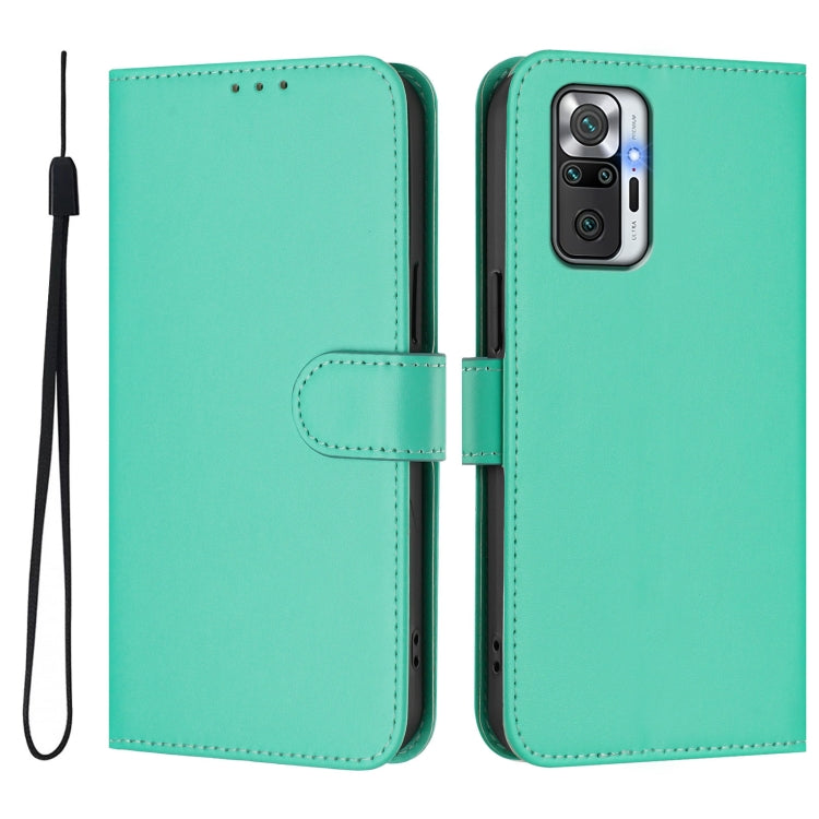 For Redmi Note 10 Pro 4G / 10 Pro Max Skin Feel Solid Color Leather Phone Case with Lanyard