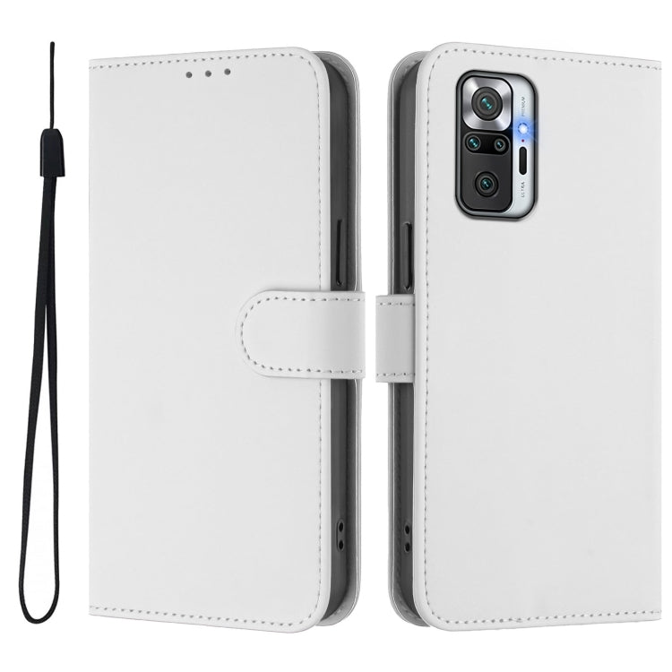 For Redmi Note 10 Pro 4G / 10 Pro Max Skin Feel Solid Color Leather Phone Case with Lanyard