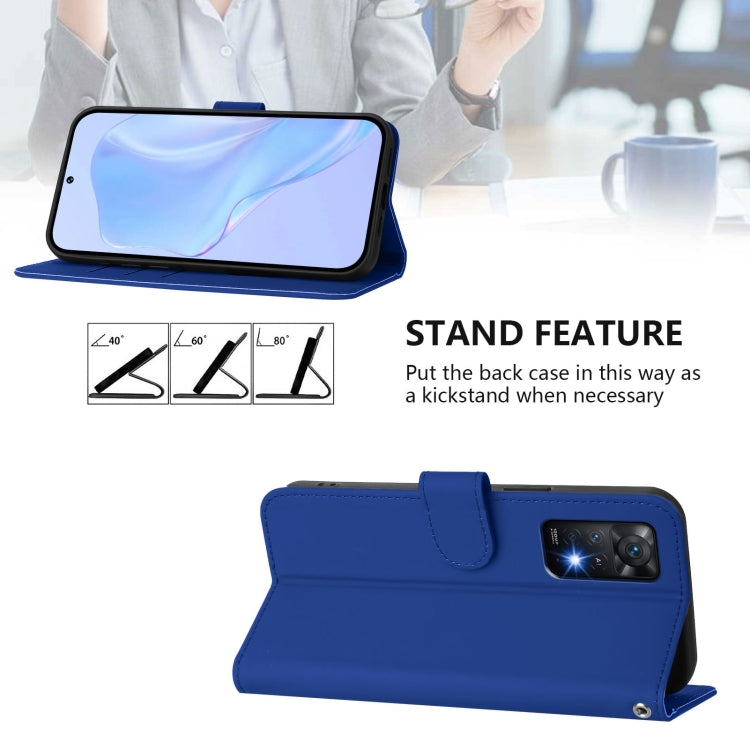 For Redmi Note 11 Pro 4G Global Skin Feel Solid Color Leather Phone Case with Lanyard