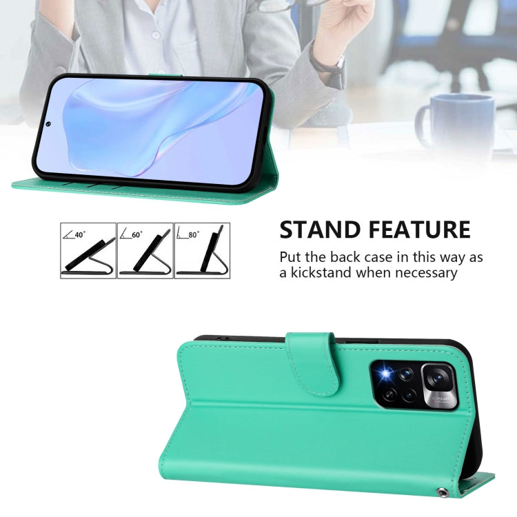 For Redmi Note 11 Pro+ 5G EU Version Skin Feel Solid Color Leather Phone Case with Lanyard