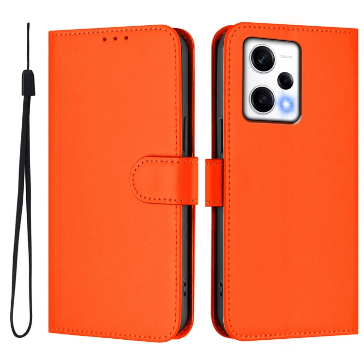 For Redmi Note 12 Pro Speed Skin Feel Solid Color Leather Phone Case with Lanyard