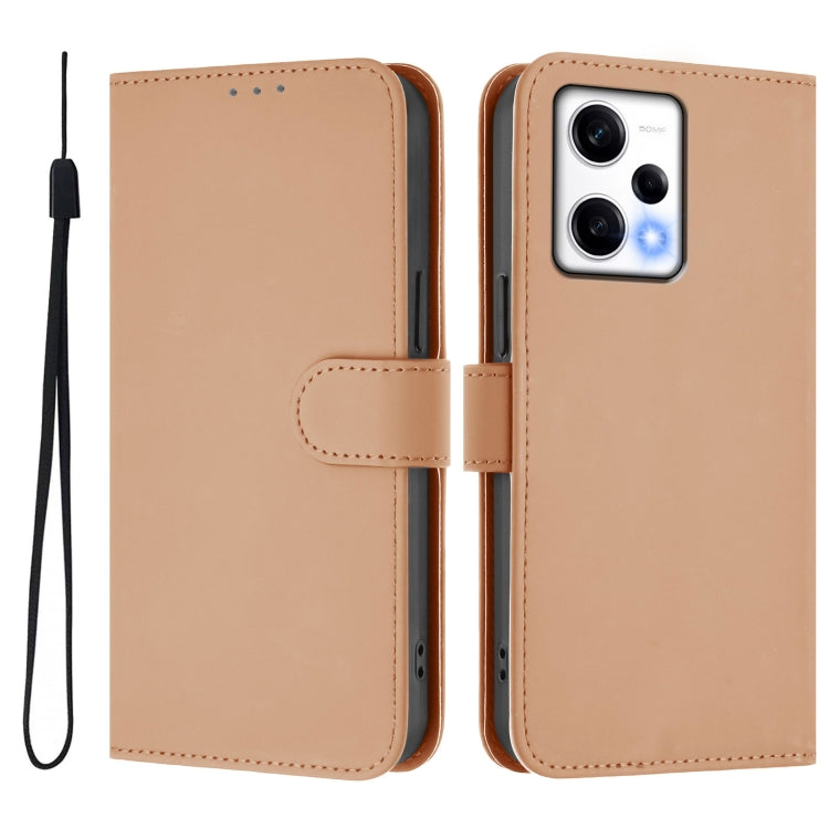 For Redmi Note 12 Pro Speed Skin Feel Solid Color Leather Phone Case with Lanyard