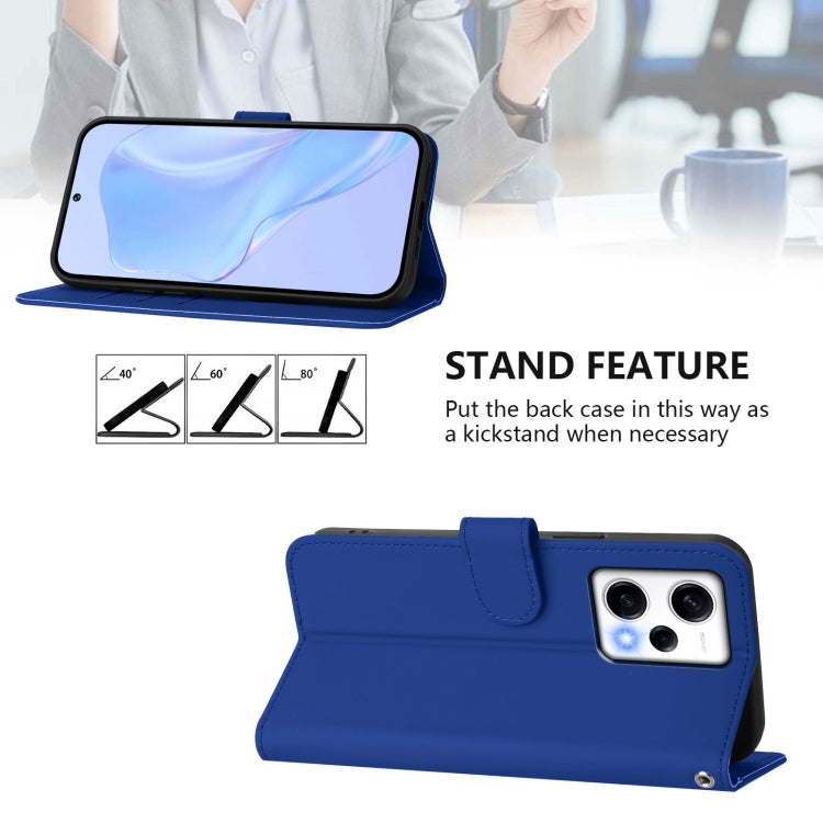 For Redmi Note 12 Pro Speed Skin Feel Solid Color Leather Phone Case with Lanyard